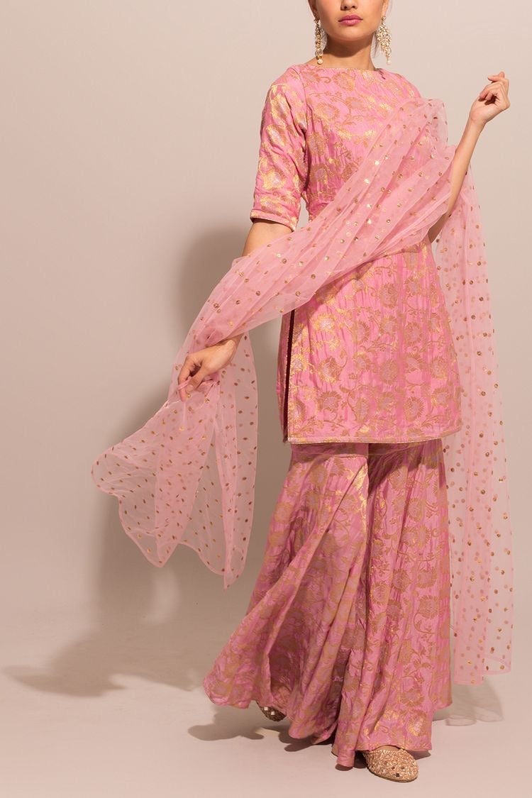 Silk brocade suit