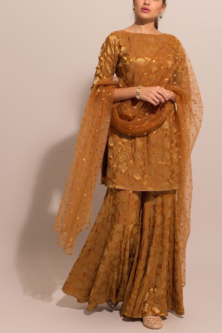 Silk brocade suit